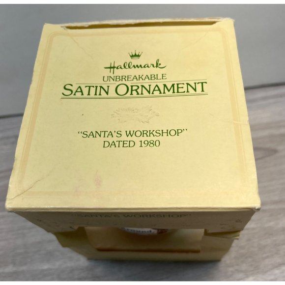 Hallmark Satin Ball Ornament Santa's Workshop Vintage 1980 Tree Trimmer Collecti - Picture 9 of 11